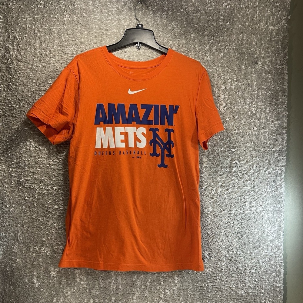 New York Mets Nike Amazin' Mets T-Shirt Men's Medium Cotton Orange